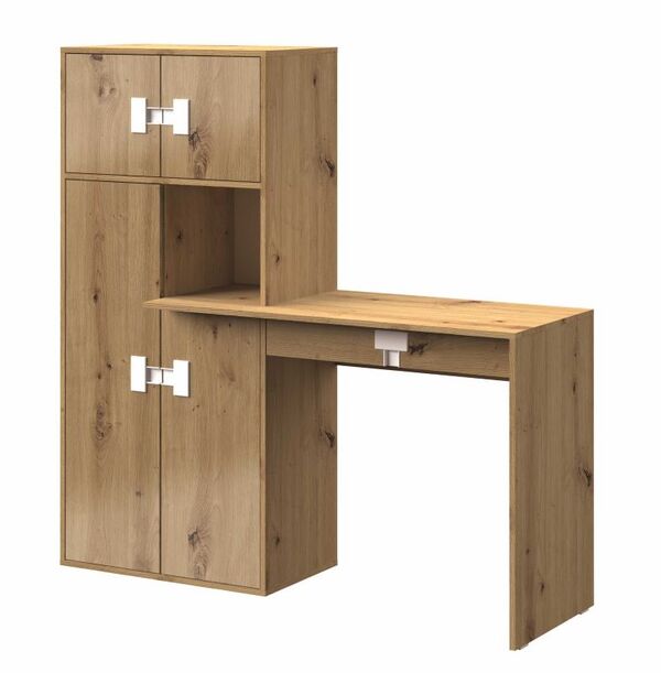  Domel Biurko Z Regałem Index 11 Dąb Artisan 