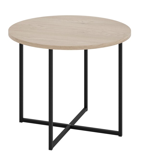  Euromebel Styl Stolik Okrągły Alto 60 Cm Dąb Cremona/czarny 