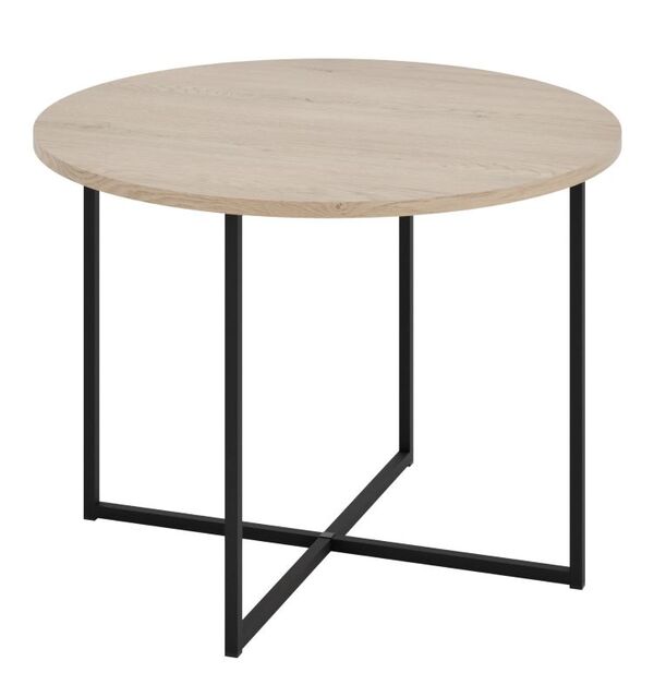  Euromebel Styl Stolik Okrągły Alto 70 Cm Dąb Cremona/czarny 