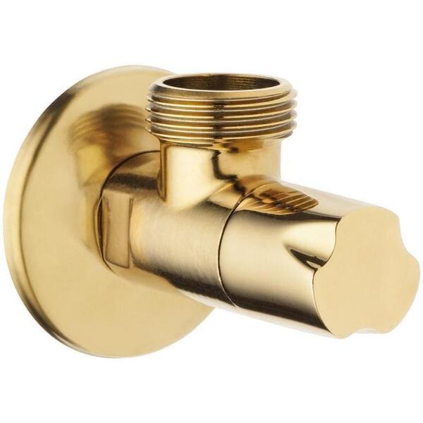  Invena Zawór Kątowy Z Głowicą Ceramiczną 1/2x3/8 Złoty 