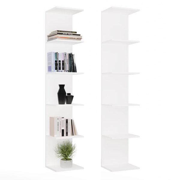  Top E Shop Regał Wysoki Na Książki  6p Biały 