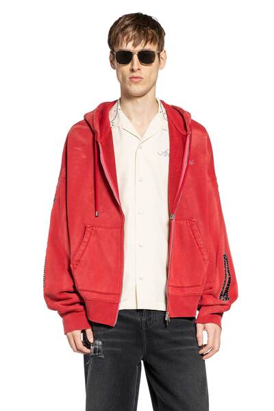  Bones Studded Oversize Zip-up Hoodie 