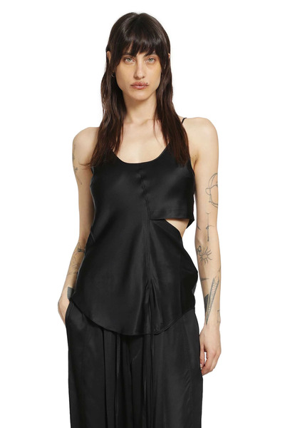 Cut-out Slip Top In Satin 
