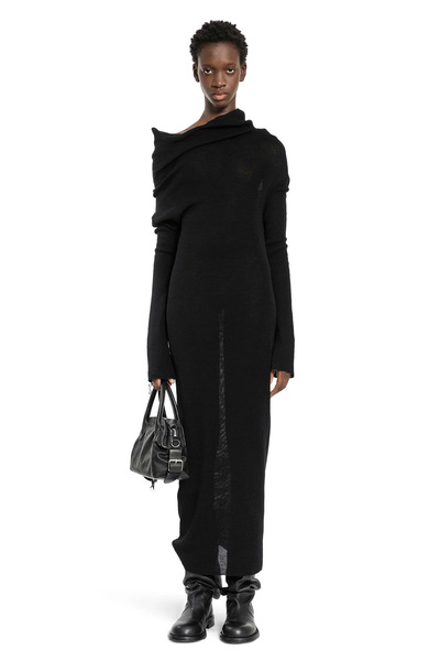  Barbro Long Dress In Ultralight Crêpe Wool Knit 