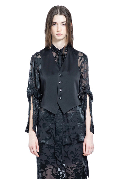  Dien Standard Collar Long Shirt With Foulard 