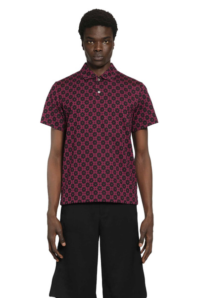  Floral Graphic Print Polo Shirt 