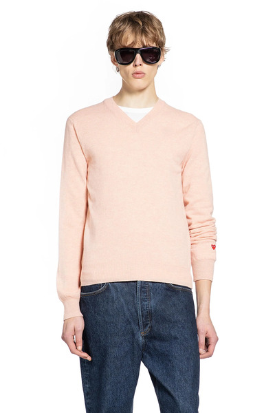  Heart V-neck Sweater In Wool 