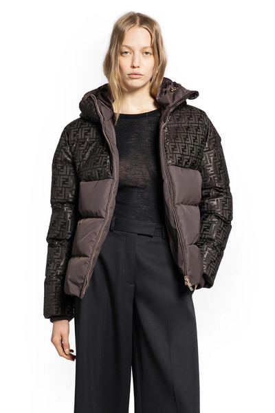  Brown Ff Nylon Down Jacket 