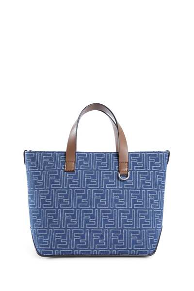  Ff Denim-effect Shopping Bag Small 
