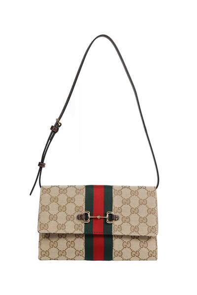  Gucci Horsebit Gg Canvas And Web Wallet 