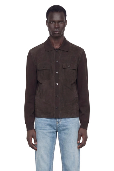  Suede And Silk Cotton Knit Overshirt 