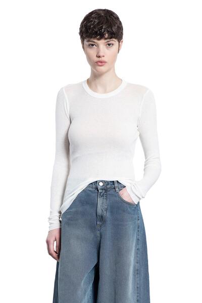 Cotton Cashmere Ribbed Long Sleeve Top 