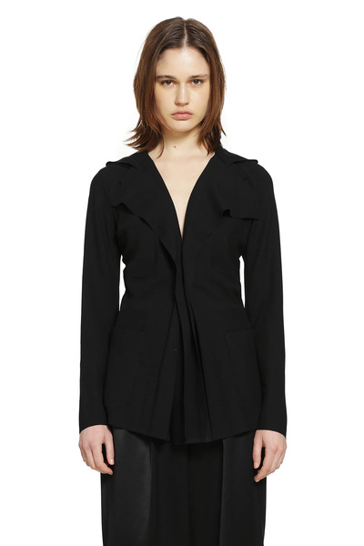  Pleated Blazer In Poly Twill 