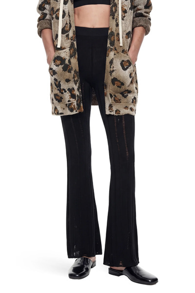  Ribbed Openwork Bootcut Leggings 