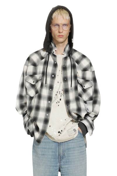  Hoodie Combine Checkered Shirt 