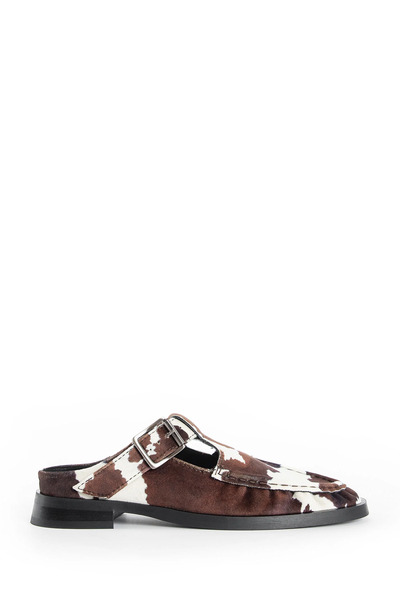  Gianna Cow Print Faux Suede Mules 
