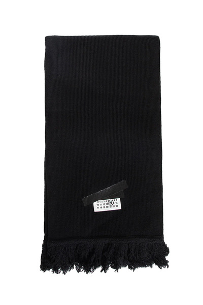  Ribbed Knit Wool Scarf 