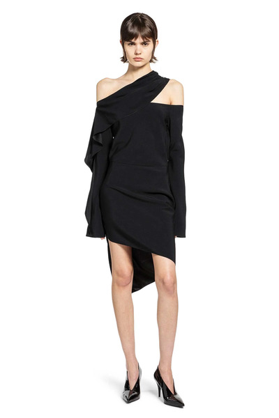 Asymmetric Long Sleeve Mini Dress 