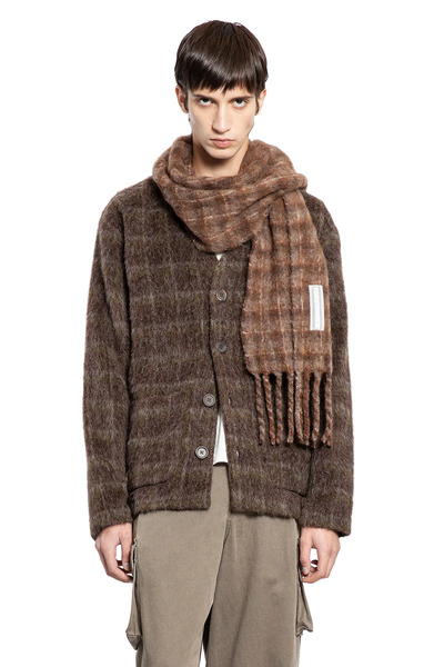  Check Hairy Wool Cardigan 