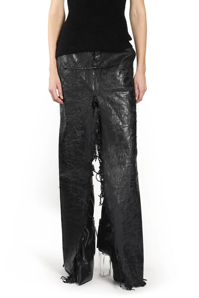  Denim Sliced Long Skirt With Slits 