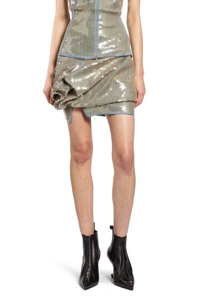  Temple Draped Asymmetrical Mini Skirt 