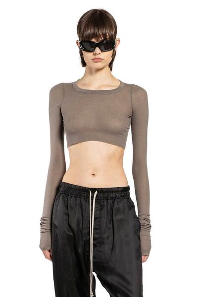  Temple Ls Crop Tee In Viscose Silk Rib 