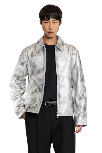  Snake Print Leather Jacket 