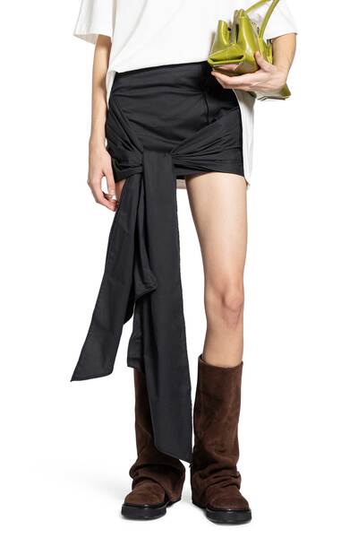  Cotton Poplin Stretch Mini Skirt 