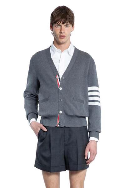  4-bar Milano Stitch Cotton Cardigan 