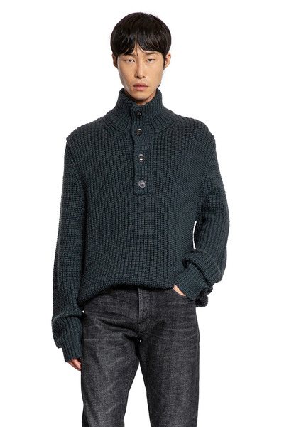  Cashmere Wool Half-button Sweater 