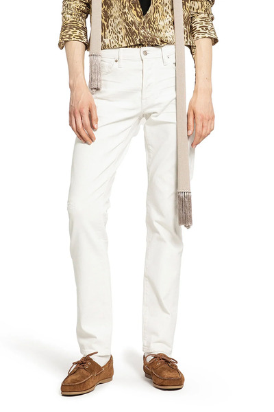  Distressed Straight Leg 5 Pocket Jeans 