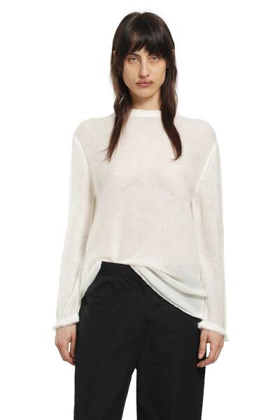  Long Open Weave Knit Sweater 