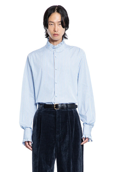 Striped Cotton Shirt With Ruffles 