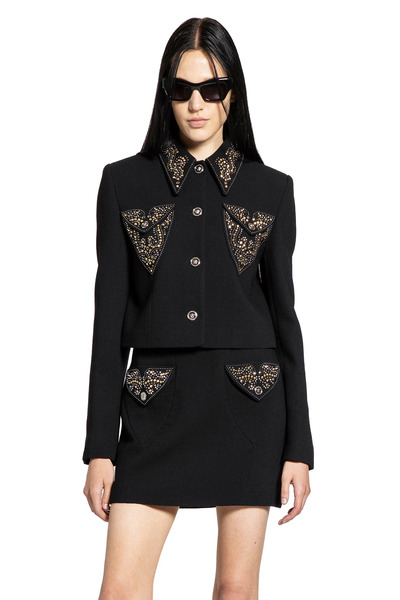  Studded Wool Crop Jacket 
