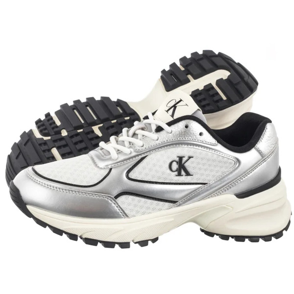  Calvin Klein Buty Sportowe Hike Runner Lace Up Mesh Mix Met Silver/black/bright White Yw0yw02063 0ix (ck709-a) Calvin Klein 