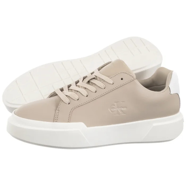  Calvin Klein Sneakersy Chunky Cupsole Laceup Lth Wn Stone Beige/bright White Yw0yw01947 Ace (ck688-b) Calvin Klein 