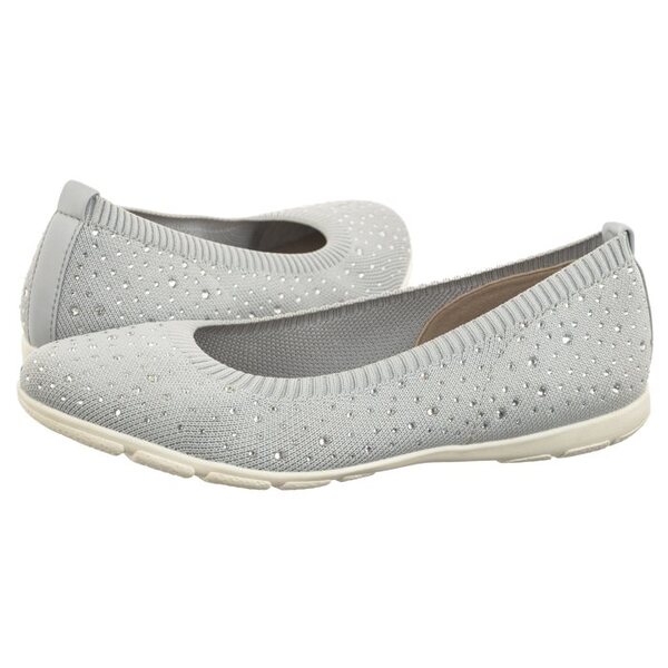  Caprice Baleriny Szare 9-22107-42 270 Lt. Grey Knit (cp397-b) Caprice 