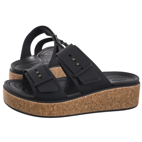  Crocs Klapki Brooklyn Cork Buckle Black 211252-001 (cr369-b) Crocs 