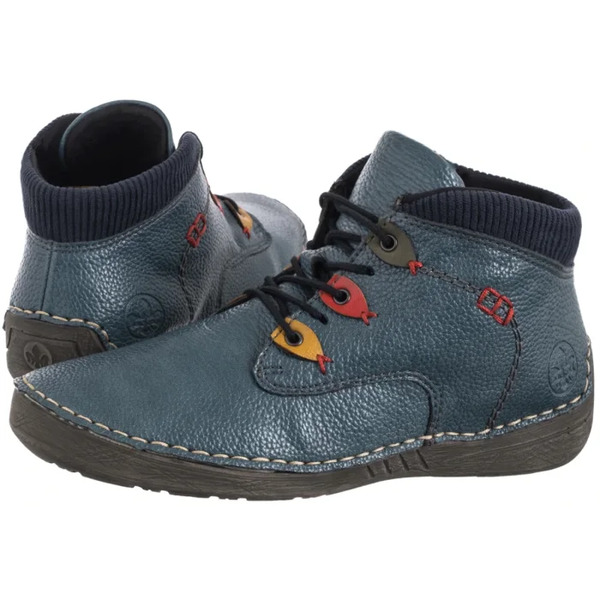  Rieker Botki Niebieskie 52544-14 Blue (ri332-a) Rieker 