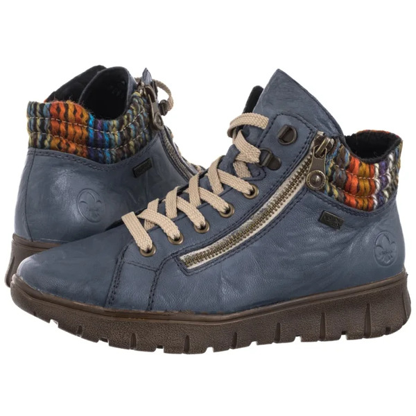  Rieker Botki Niebieskie N1305-14 Blue (ri307-b) Rieker 