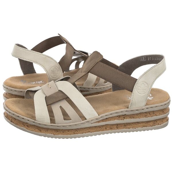  Rieker Sandały Beżowe 62918-22 Beige Combination (ri30-b) Rieker 
