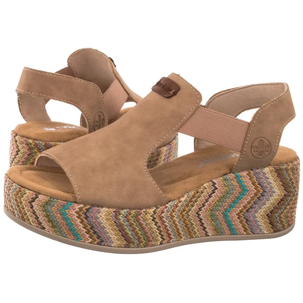  Rieker Sandały Beżowe 69472-60 Beige (ri395-a) Rieker 