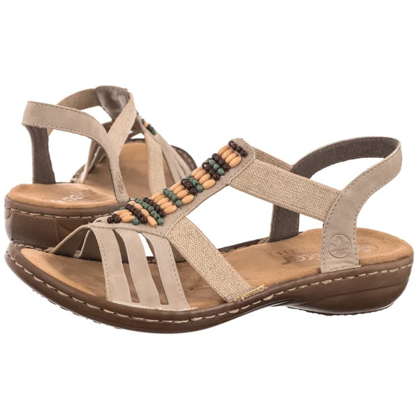  Rieker Sandały Beżowe 60851-62 Beige (ri33-c) Rieker 