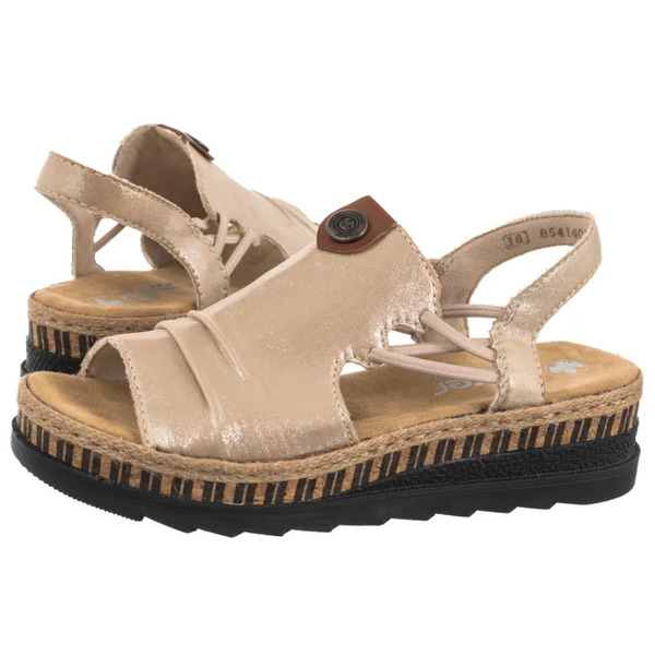  Rieker Sandały Beżowe V7972-60 Beige (ri365-a) Rieker 