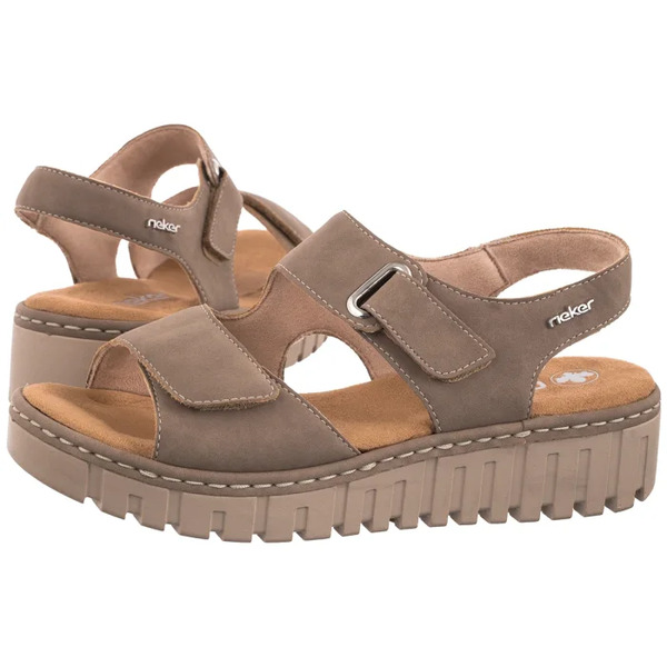 Rieker Sandały Beżowe V1382-64 Beige (ri387-a) Rieker 