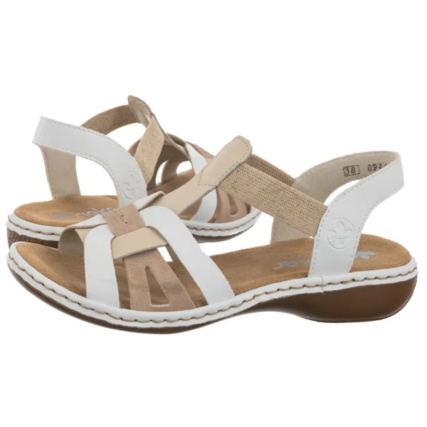  Rieker Sandały Białe 65918-81 White Combination (ri13-b) Rieker 