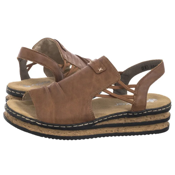  Rieker Sandały Brązowe 62962-22 Brown (ri257-a) Rieker 
