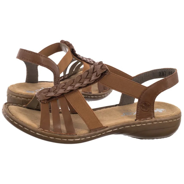  Rieker Sandały Brązowe 60809-24 Brown (ri262-a) Rieker 