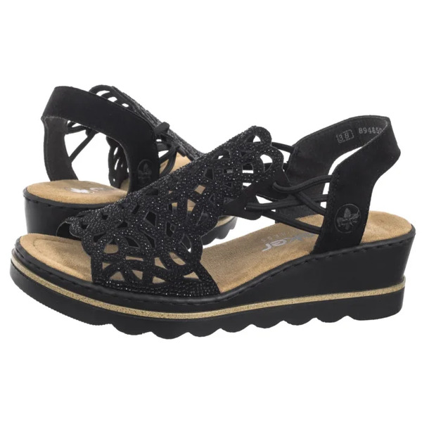  Rieker Sandały Czarne 67465-00 Black (ri252-a) Rieker 