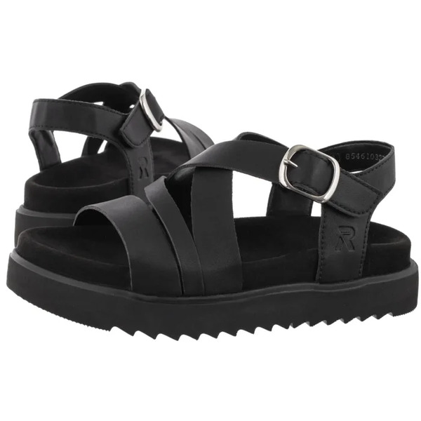  Rieker Sandały Czarne V5663-00 Black (ri392-a) Rieker 